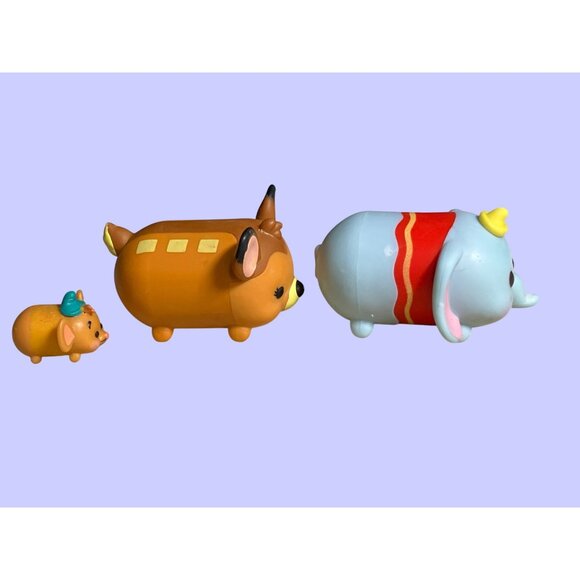Disney Tsum Tsum Stackable Collectible Figures Set Of 3 - Dumbo Bambi & Gus - Picture 2 of 10